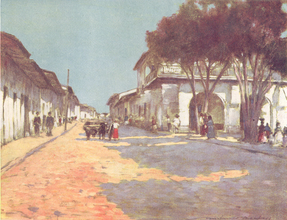 MEXICO. Mexico City, Mexico 1920 old antique vintage print picture